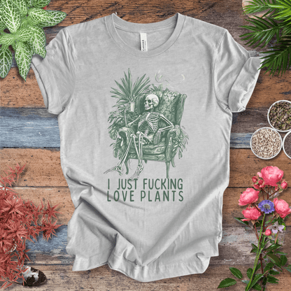 Printify T-Shirt Athletic Heather / S I Just Love Plants Skeleton T-Shirt
