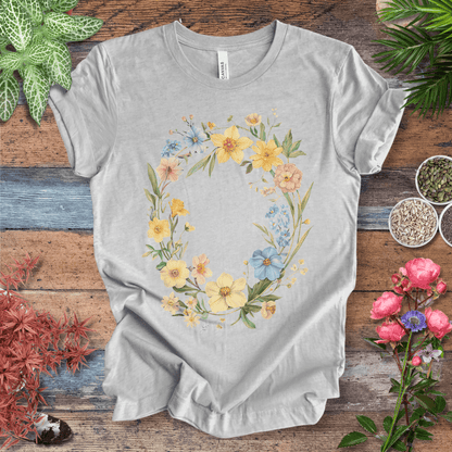 Printify T-Shirt Athletic Heather / S Spring Meadow Floral Wreath T-Shirt