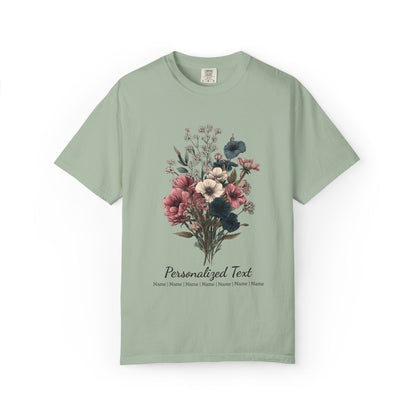 Printify T-Shirt Bay / M Personalized Gardening T-Shirt – Custom Garden Bouquet Gift for Plant Lovers