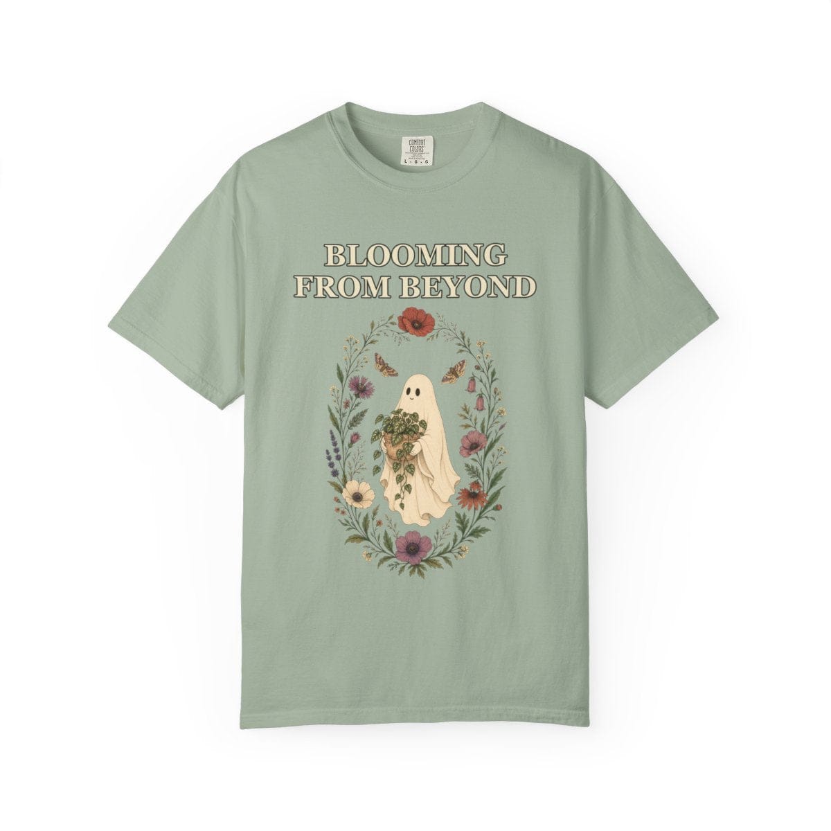 Botanical Vibes T-Shirt Bay / S Floral Ghost Halloween Shirt - Cottagecore Plant Tee