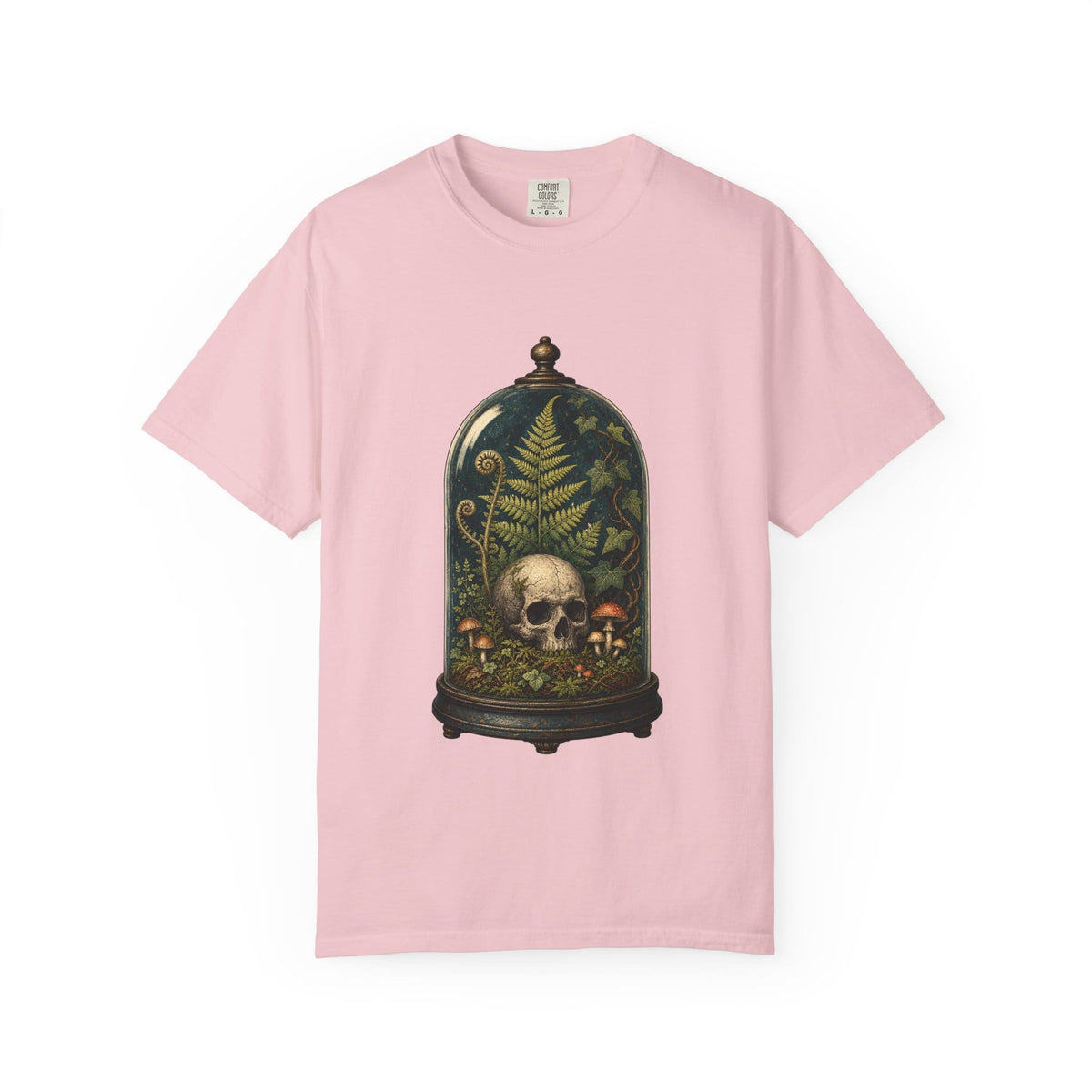 Botanical Vibes T-Shirt Bay / S Skull Terrarium Fern T-Shirt - Gothic Houseplant Art