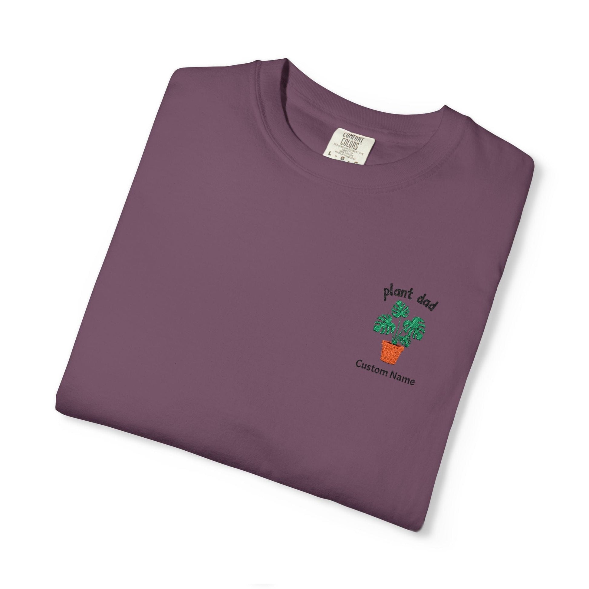 Printify T-Shirt Berry / S Personalized Plant Dad T-Shirt – Custom Embroidered Plant Lover Gift