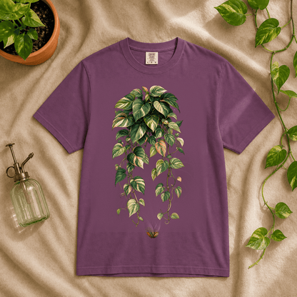 Printify T-Shirt Berry / S Variegated Pothos Graphic T-Shirt - Plant Lover Gift