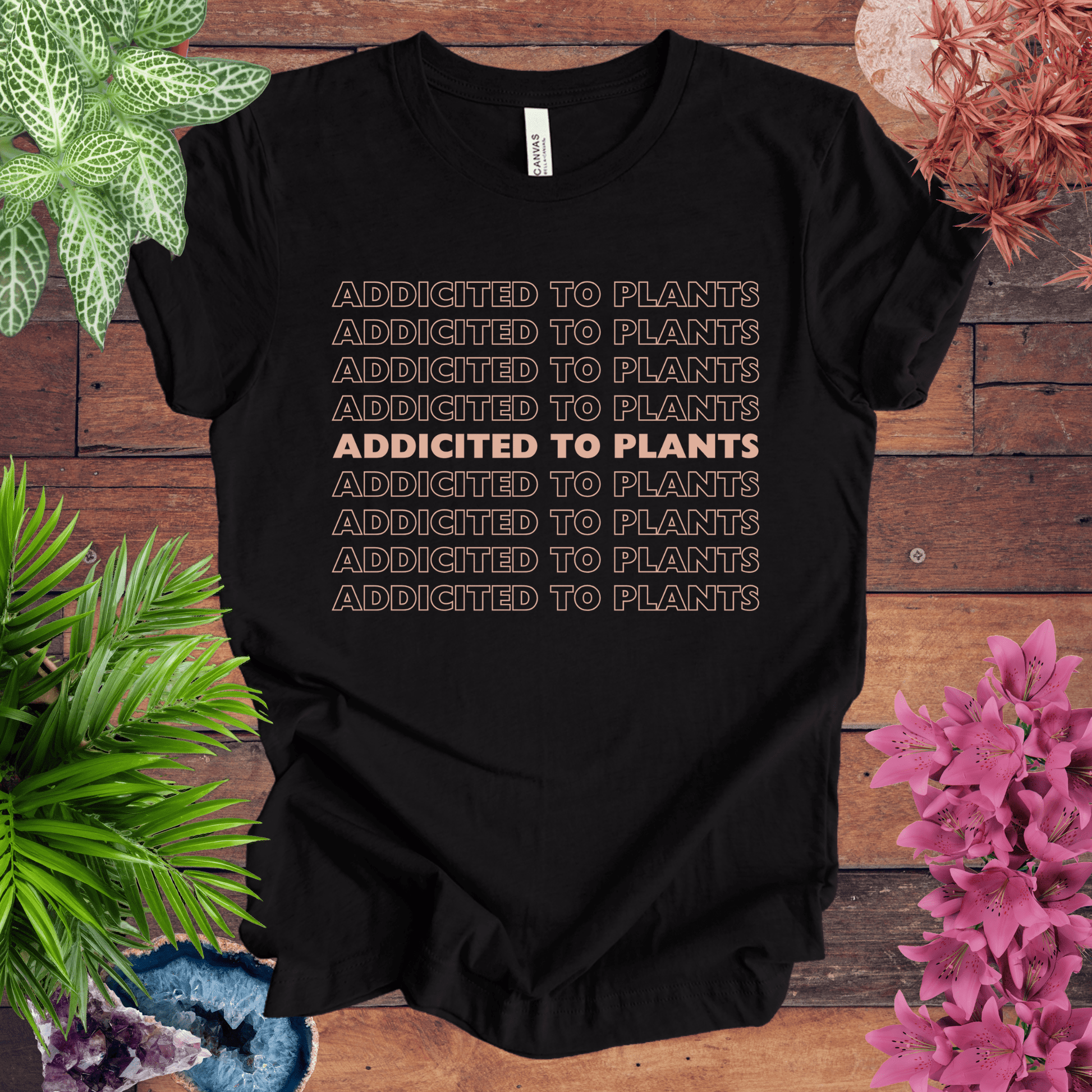 Printify T-Shirt Black Heather / S Addicted to Houseplants T-Shirt