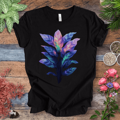 Printify T-Shirt Black Heather / S Aurora Glow Gradient Leaf T-Shirt