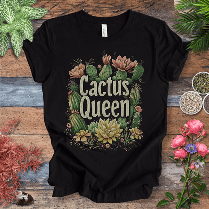 Printify T-Shirt Black Heather / S Cactus Queen Floral T-Shirt