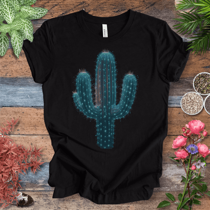 Printify T-Shirt Black Heather / S Cosmic Cactus Glow T-Shirt