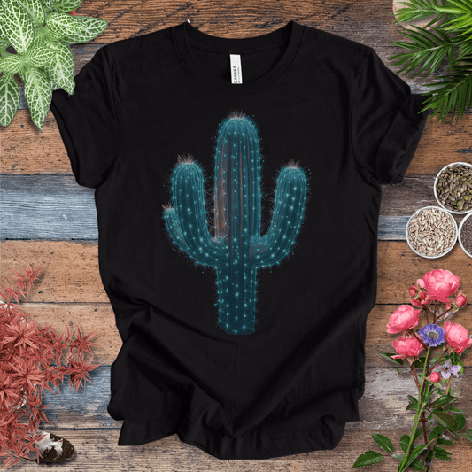 Printify T-Shirt Black Heather / S Cosmic Cactus Glow T-Shirt
