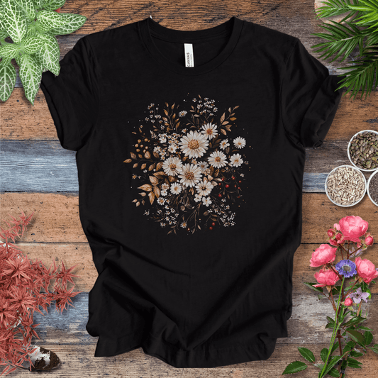 Printify T-Shirt Black Heather / S Golden Harvest Daisy Floral T-Shirt