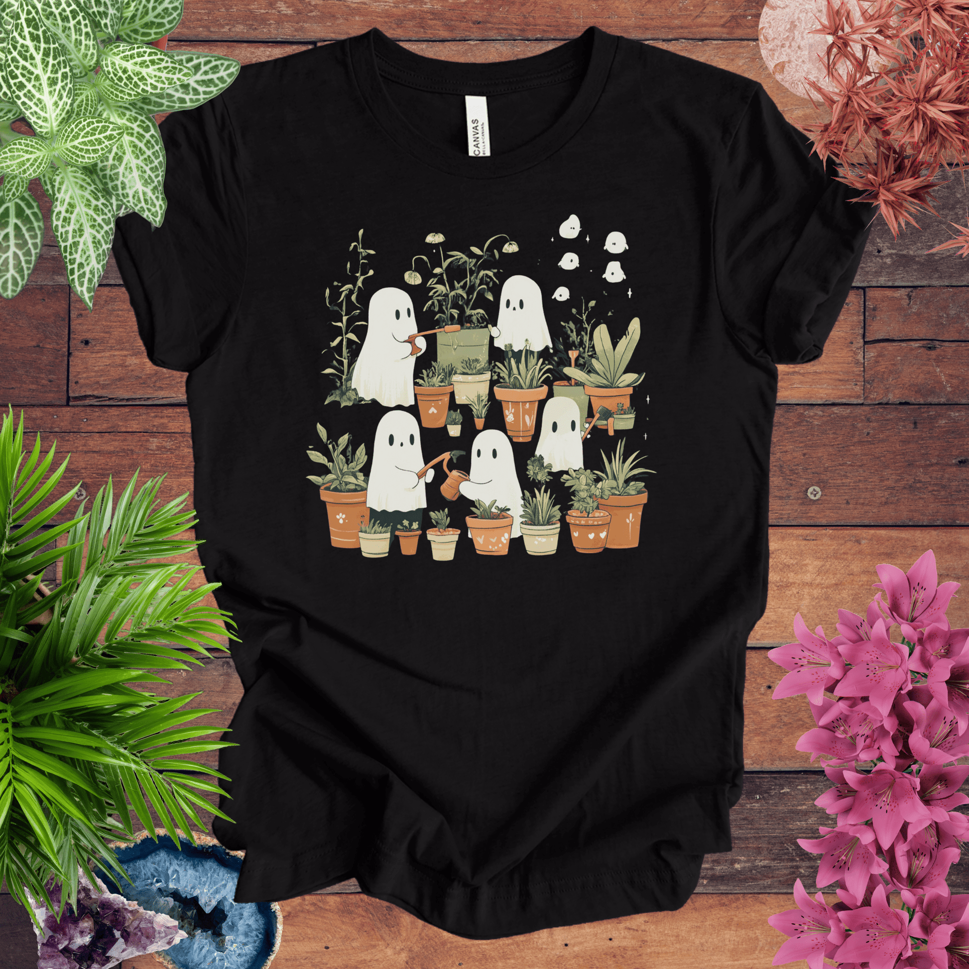 Printify T-Shirt Black Heather / S Haunted by Houseplants T-Shirt