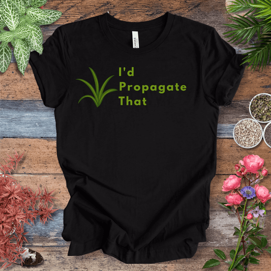 Printify T-Shirt Black Heather / S I’d Propagate That – Air Plant | Houseplant Enthusiast Tee