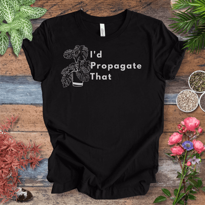 Printify T-Shirt Black Heather / S I’d Propagate That – Monstera Edition | Bold Plant Lover Tee