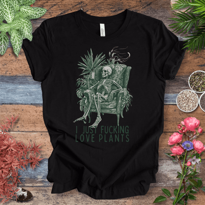 Printify T-Shirt Black Heather / S I Just Love Plants Skeleton T-Shirt