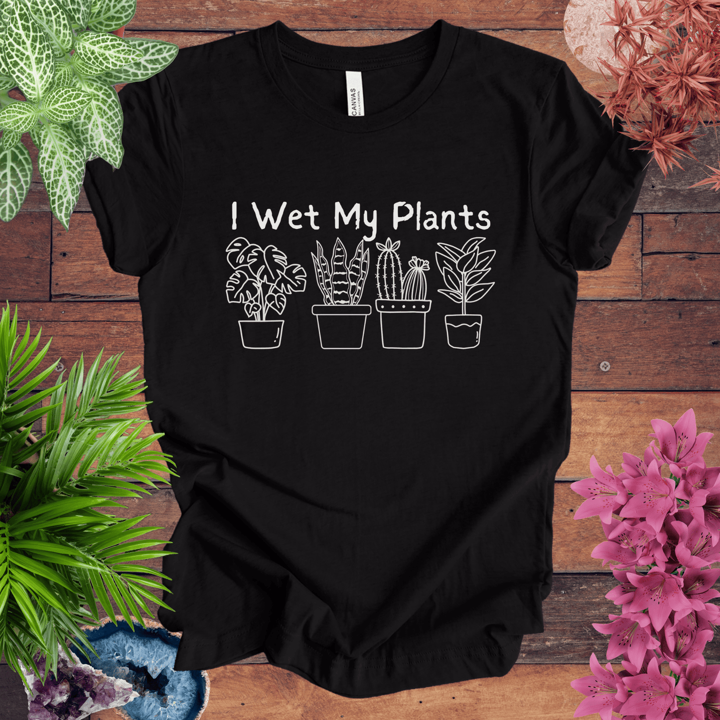 Printify T-Shirt Black Heather / S I Wet My Plants T-Shirt