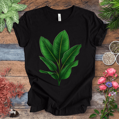 Printify T-Shirt Black Heather / S Lush Green Tropical Leaves Jungle Vibes Plant Lover T-Shirt
