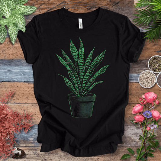 Printify T-Shirt Black Heather / S Minimalist Snake Plant Glow T-Shirt