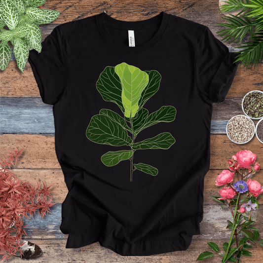 Printify T-Shirt Black Heather / S Modern Minimalist Fiddle Leaf T-Shirt