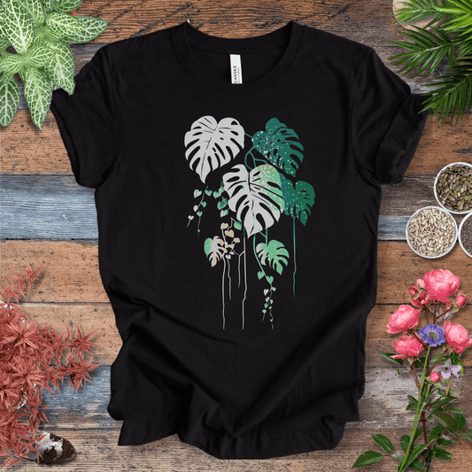 Printify T-Shirt Black Heather / S Monstera Splash Gradient Leaf T-Shirt