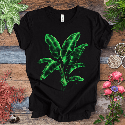 Printify T-Shirt Black Heather / S Neon Glow Banana Leaves Plant Lover Aesthetic T-Shirt