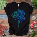 Neon Monstera Leaf Glow in the Dark Botanical T-Shirt