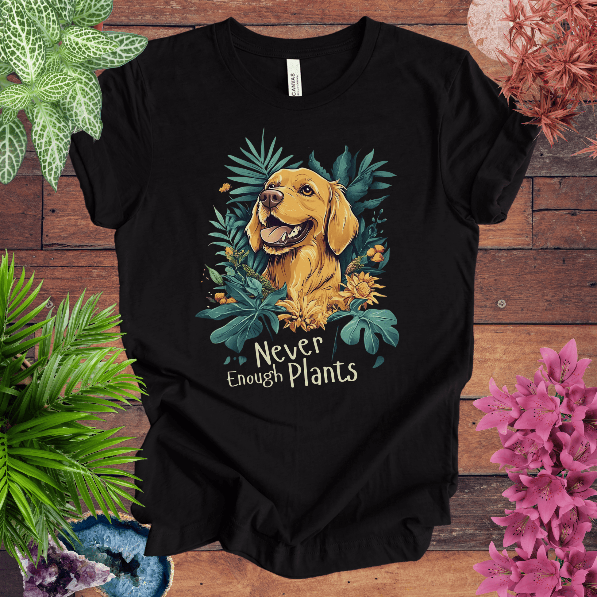 Printify T-Shirt Black Heather / S Never Enough Plants - Labrador Retriever Edition T-Shirt