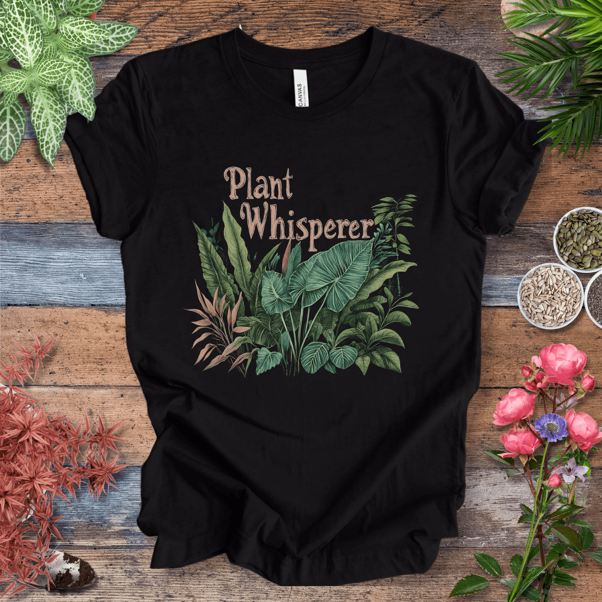 Printify T-Shirt Black Heather / S Plant Whisperer Houseplant T-Shirt