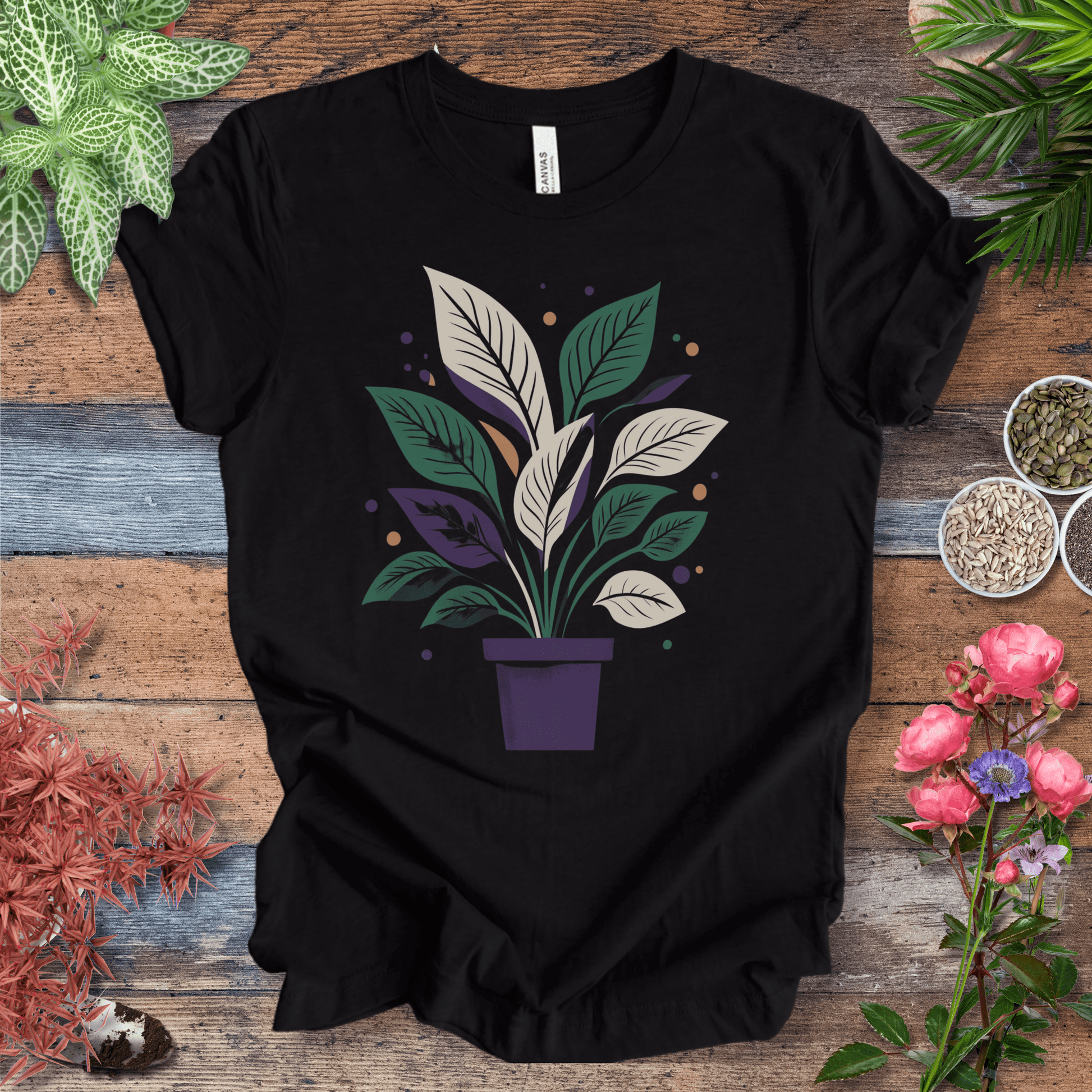 Printify T-Shirt Black Heather / S Potted Plant Aesthetic T-Shirt