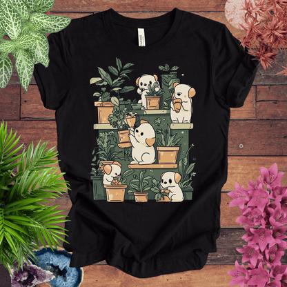 Printify T-Shirt Black Heather / S Puppy Gardeners - Potting Party T-Shirt