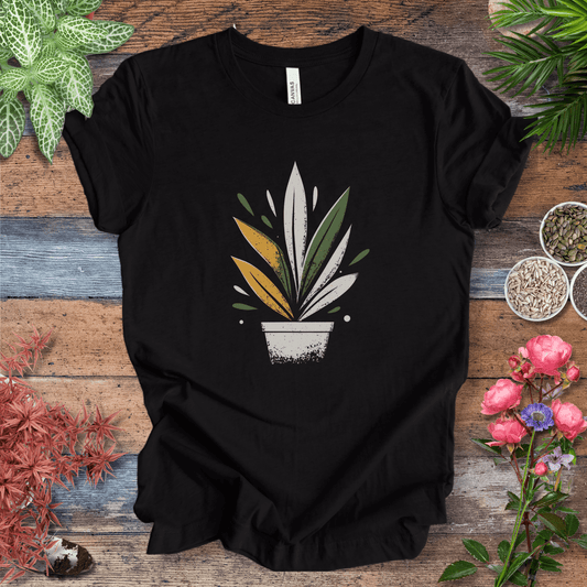 Printify T-Shirt Black Heather / S Retro Potted Plant T-Shirt