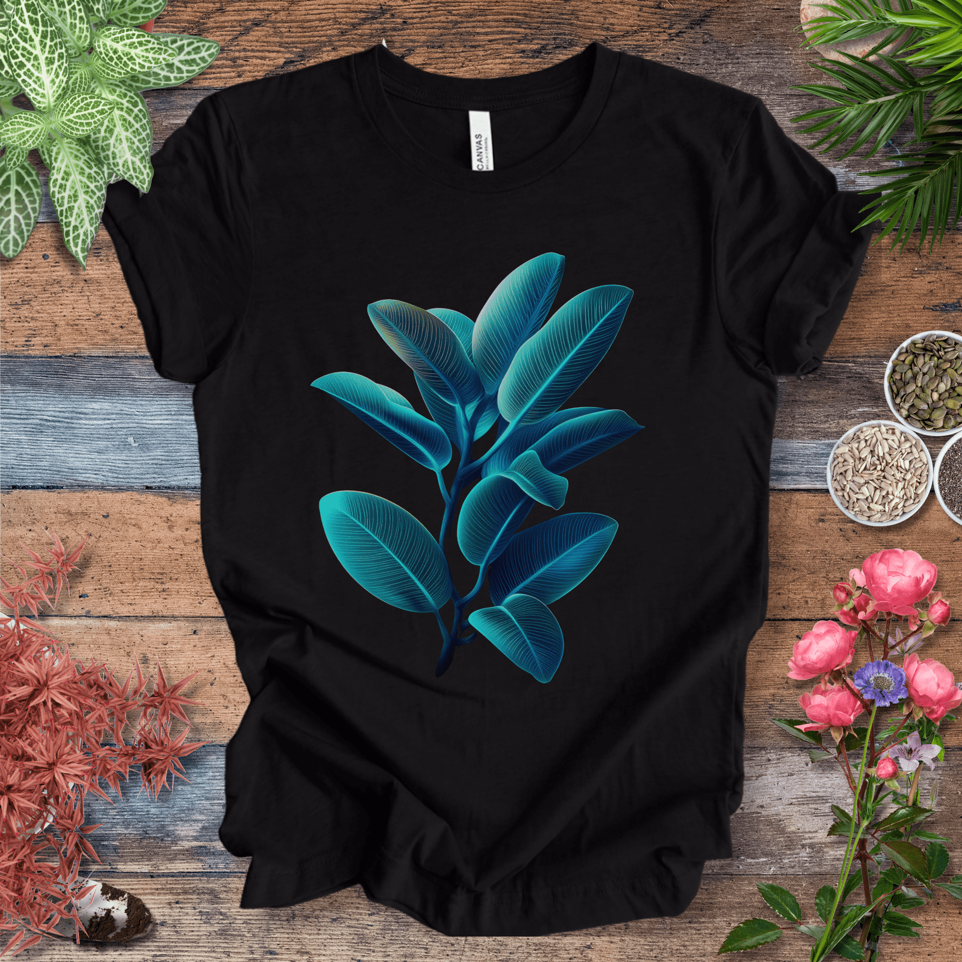 Printify T-Shirt Black Heather / S Rubber Tree Plant Aesthetic T-Shirt