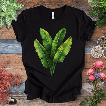 Printify T-Shirt Black Heather / S Tropical Banana Leaves T-Shirt
