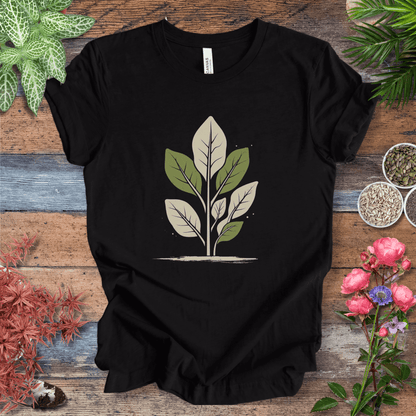 Printify T-Shirt Black Heather / S Vintage Minimalist Fiddle Leaf T-Shirt