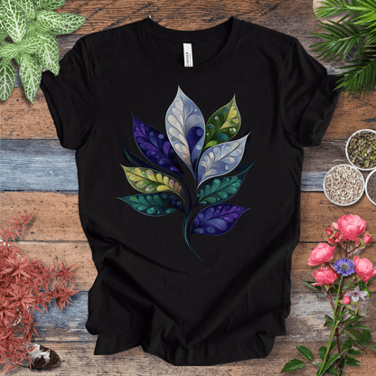 Printify T-Shirt Black Heather / S Watercolor Galaxy Leaf T-Shirt