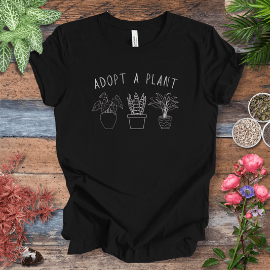 Printify T-Shirt Black / S Adopt A Plant T-Shirt