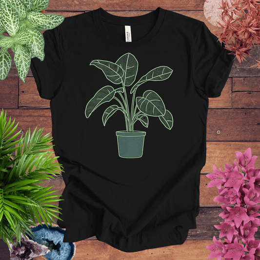 Printify T-Shirt Black / S Bird of Paradise Plant Outline T-Shirt