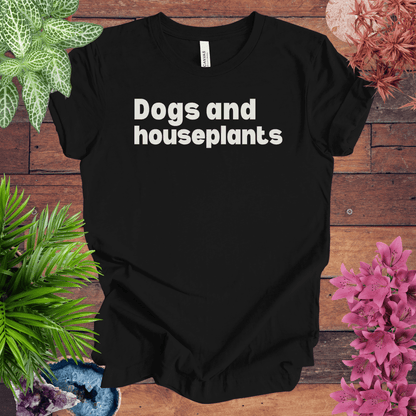 Printify T-Shirt Black / S Dogs and Houseplants T-Shirt