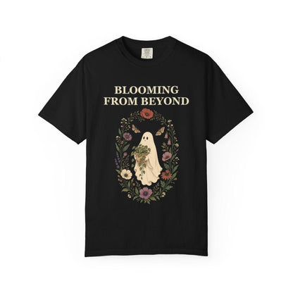 Botanical Vibes T-Shirt Black / S Floral Ghost Halloween Shirt - Cottagecore Plant Tee