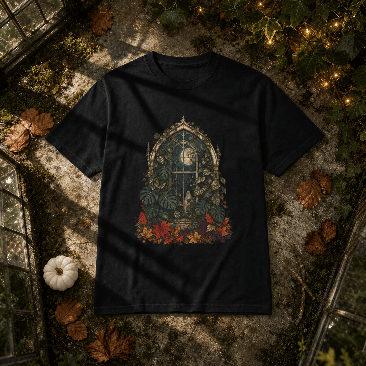 Botanical Vibes T-Shirt Black / S Ghostly Greenhouse T-Shirt - Haunted Botanical Art
