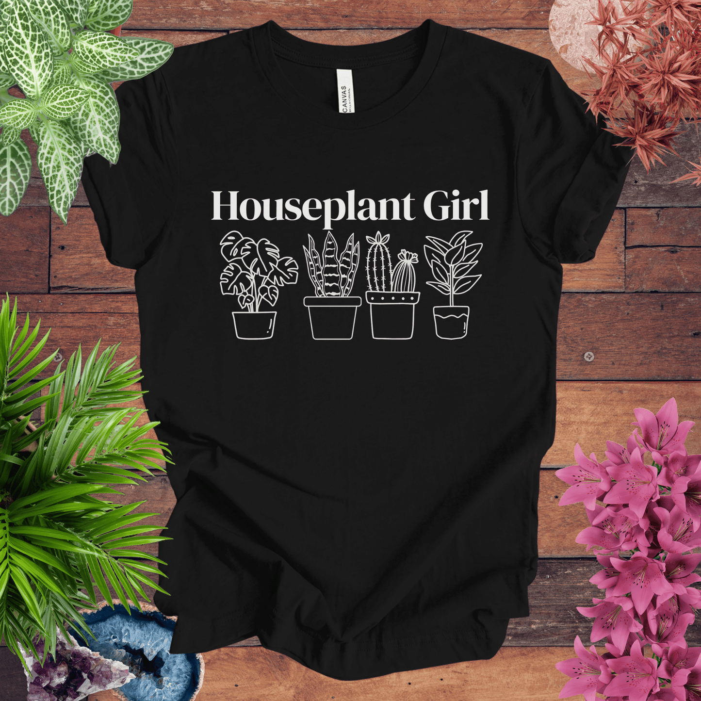 Printify T-Shirt Black / S Houseplant Girl T-Shirt