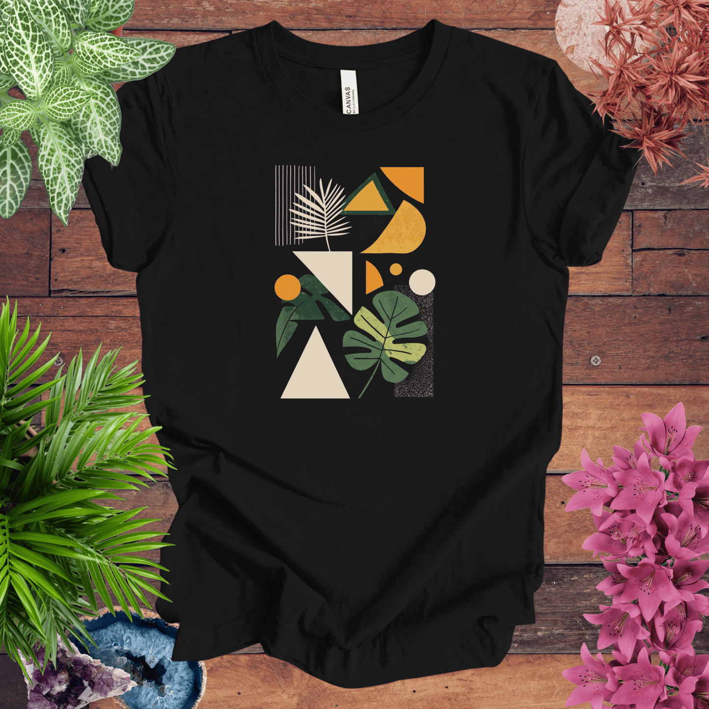 Printify T-Shirt Black / S Modern Botanical Houseplant T-Shirt