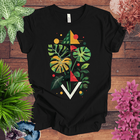 Printify T-Shirt Black / S Modern Monstera Deliciosa Houseplant T-Shirt