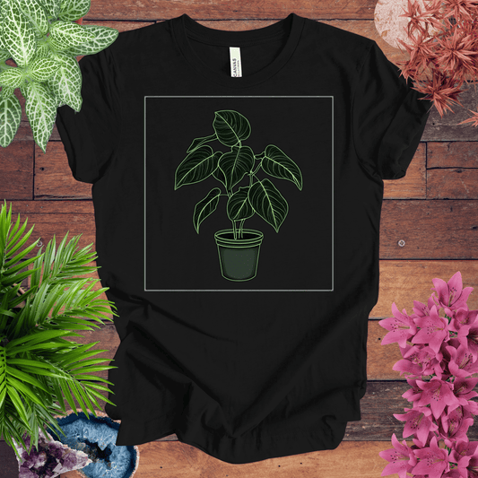 Printify T-Shirt Black / S Monstera Plant Outline T-Shirt