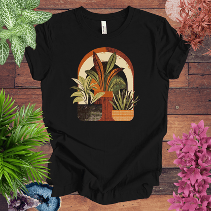 Printify T-Shirt Black / S Retro Boho Plant Arch T-Shirt