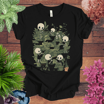 Printify T-Shirt Black / S Skeleton Gardener - Eternal Green Thumb T-Shirt