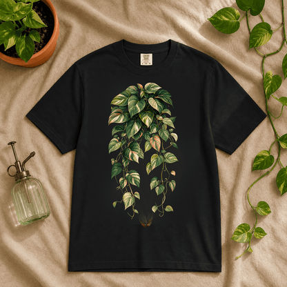 Printify T-Shirt Black / S Variegated Pothos Graphic T-Shirt - Plant Lover Gift