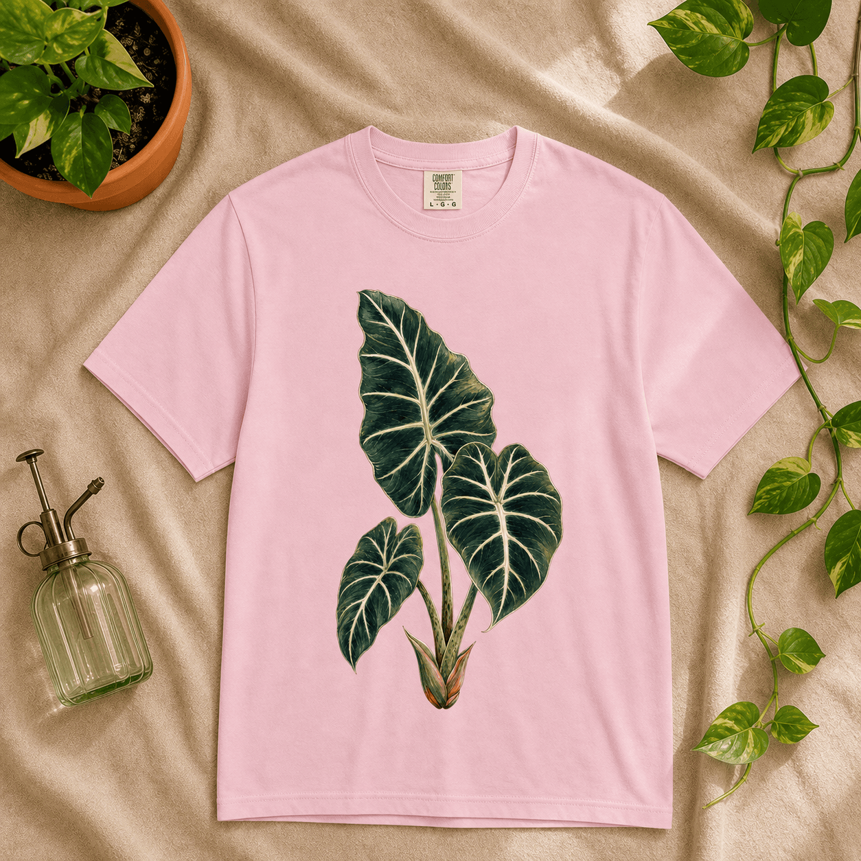 Printify T-Shirt Blossom / XL Alocasia Velvet Graphic T-Shirt - Plant Lover Gift