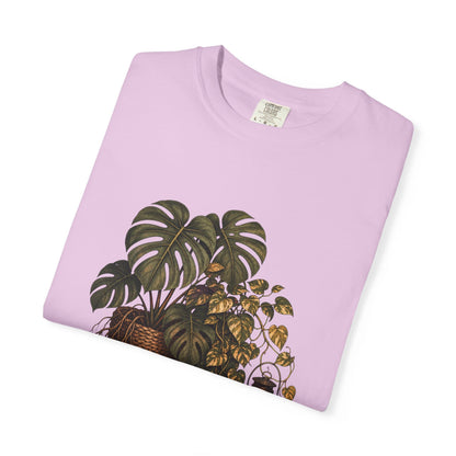 Botanical Vibes T-Shirt Blossom / XL Cozy Dog and Houseplants T-Shirt - Autumn Plant Art