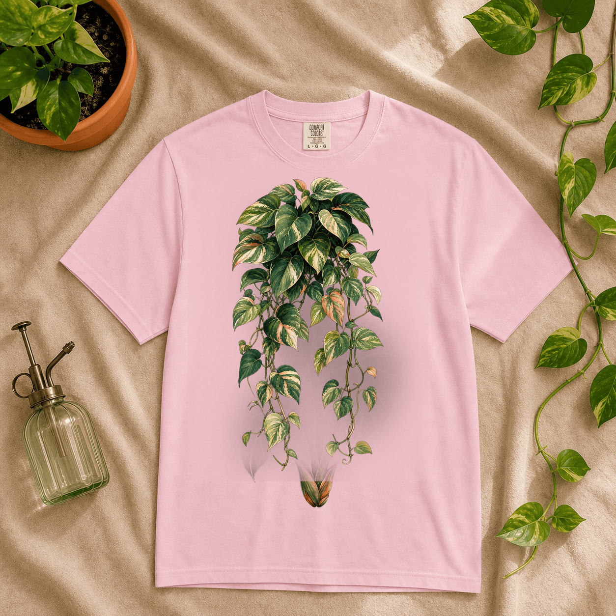 Printify T-Shirt Blossom / XL Variegated Pothos Graphic T-Shirt - Plant Lover Gift