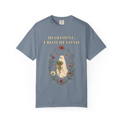 Botanical Vibes T-Shirt Blue Jean / S Floral Ghost Halloween Shirt - Cottagecore Plant Tee