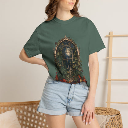 Botanical Vibes T-Shirt Blue Jean / S Ghostly Greenhouse T-Shirt - Haunted Botanical Art